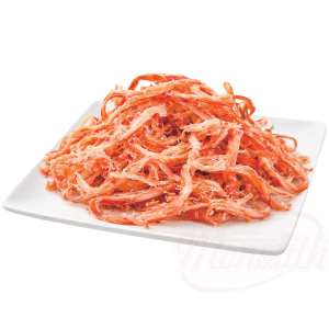 Snack zo sépií s príchuťou kraba, drvený, solený, sušený 100g