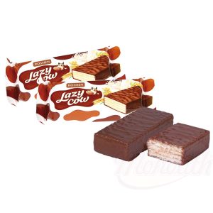 Oblátkové cukrovinky "Lazy Cow" s mliečnou náplňou 100g