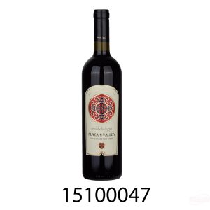 Červené víno z Gruzínska „Alazani Valley“ polosladké, 12 % obj. alkoholu.