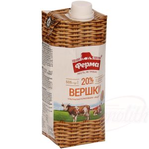 Smotana s 20 % tuku, ošetrená ultravysokou teplotou