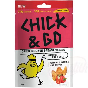 „CHICK & GO“ Sušené plátky kuracích pŕs s paprikou