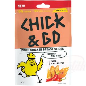 „CHICK & GO“ Sušené plátky kuracích pŕs s čili